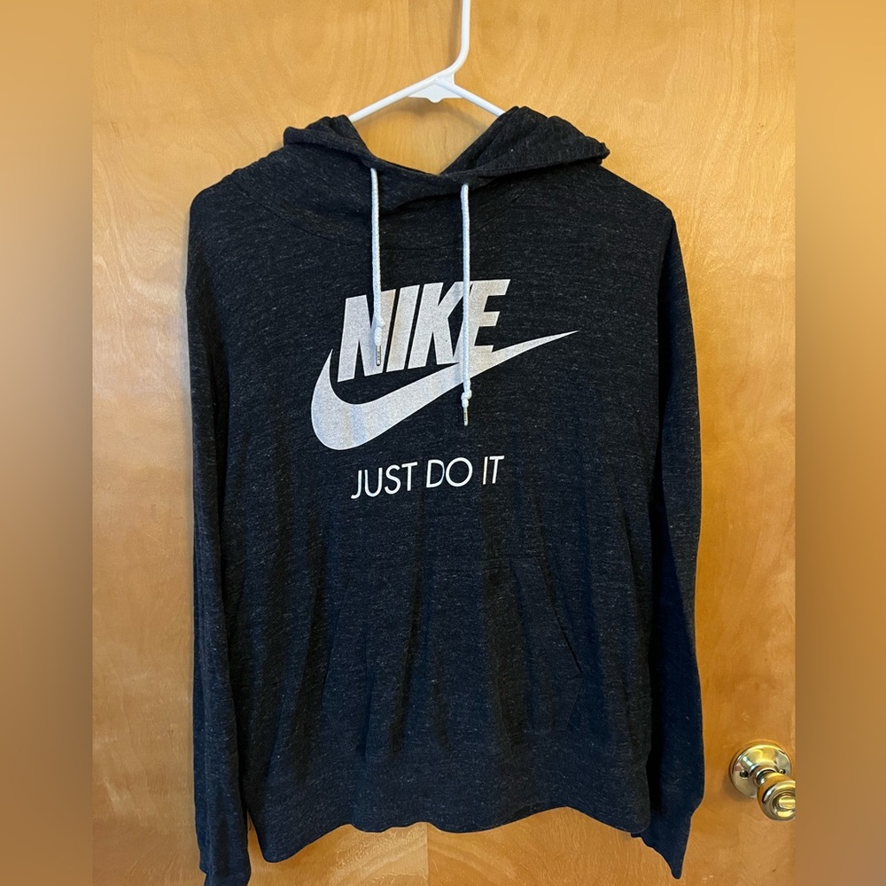 Nike Dark Gray Hoodie with White Accents